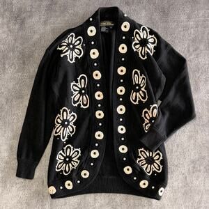 Vintage Maurada Embroidered Floral Cardigan Sweater